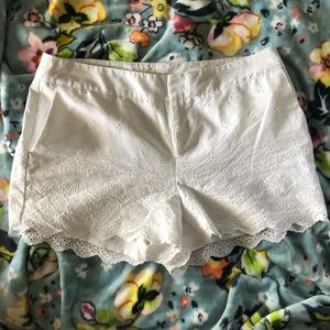 Patterned White Shorts